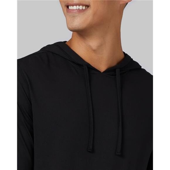 32 Degrees Men's Cool Classic Long Sleeve Hooded T-Shirt | Anti-Odor | 4-Way - Picture 3 of 7